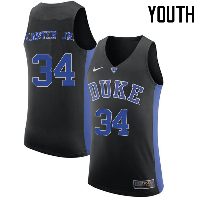 Youth Duke Blue Devils #34 Wendell Carter Jr. College Basketball Jerseys Sale-Black